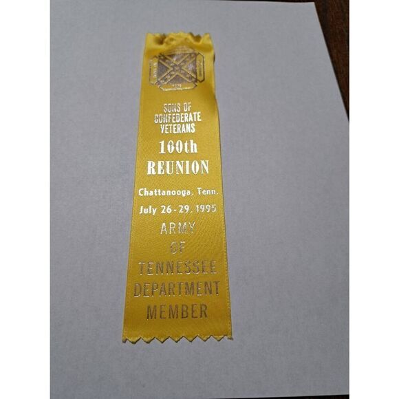 1995 SCV Sons Confed Veterans 100th Reunion Chattanooga TN Dept Member Ribbon - Picture 2 of 6